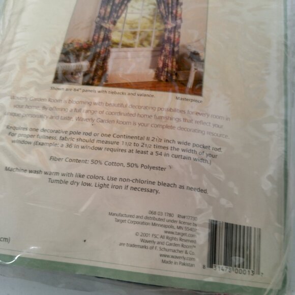 Waverly Garden Room Heirloom Collection Shaped Ruffle Valance Blue Floral Pair - Picture 12 of 15